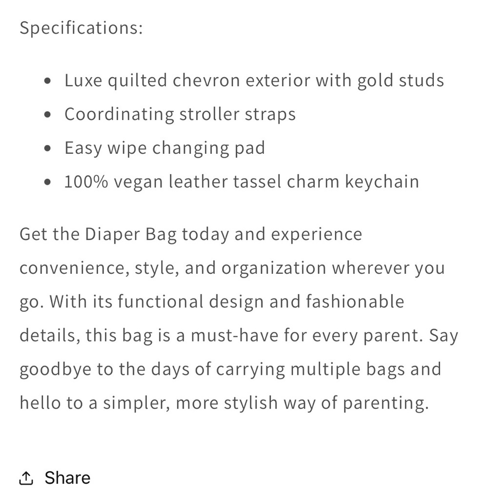 Itzy Ritzy Black Backpack with Gold Accents - Picture 6 of 12